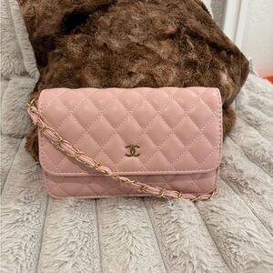 Chic Pink Quilted Chain Bag